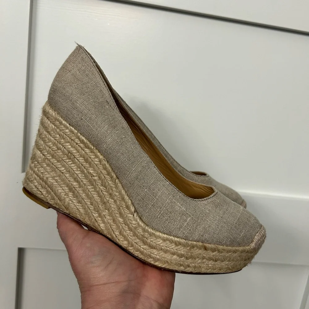 Bettye Muller Canvas Wedge Espadrille Size 37